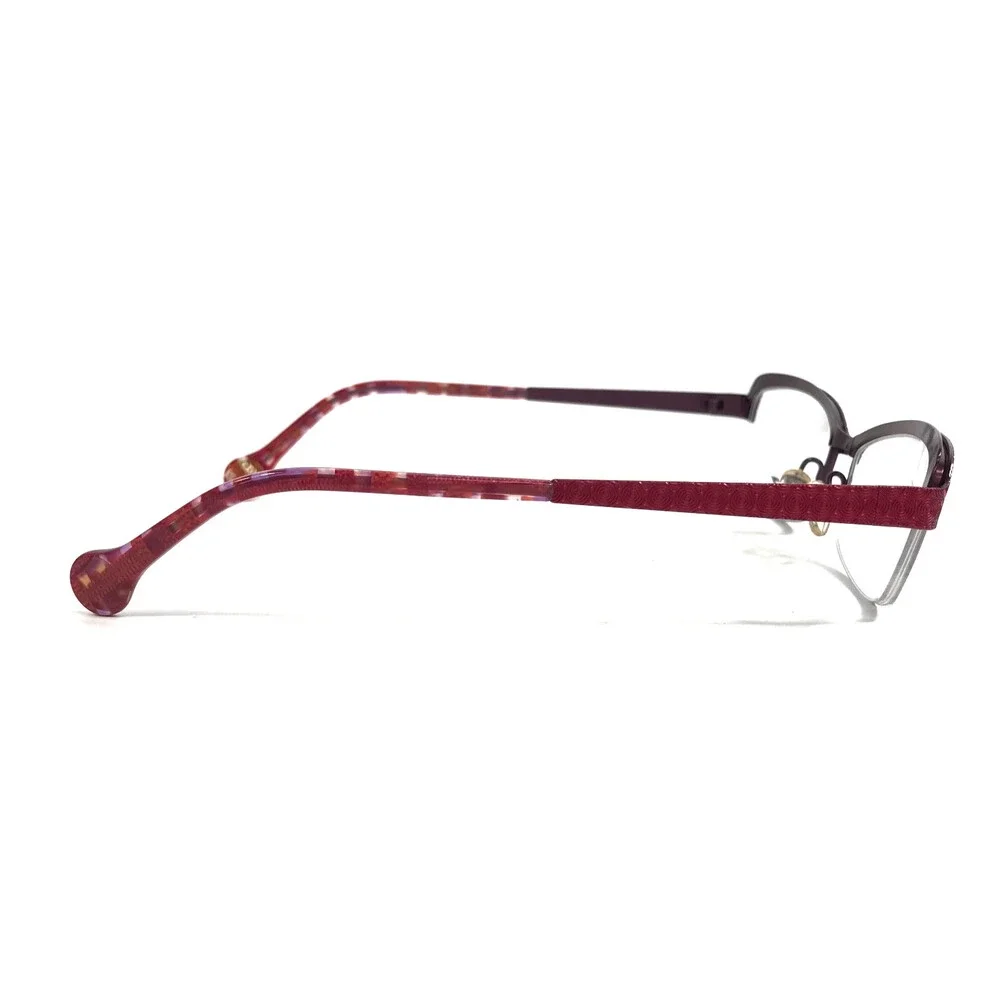 BOZ Eyeglasses Frames VIOLET 8070 Pink Purple Spiral Pattern Half Rim 53-17-140